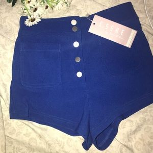 Blue high waisted stretchy shorts